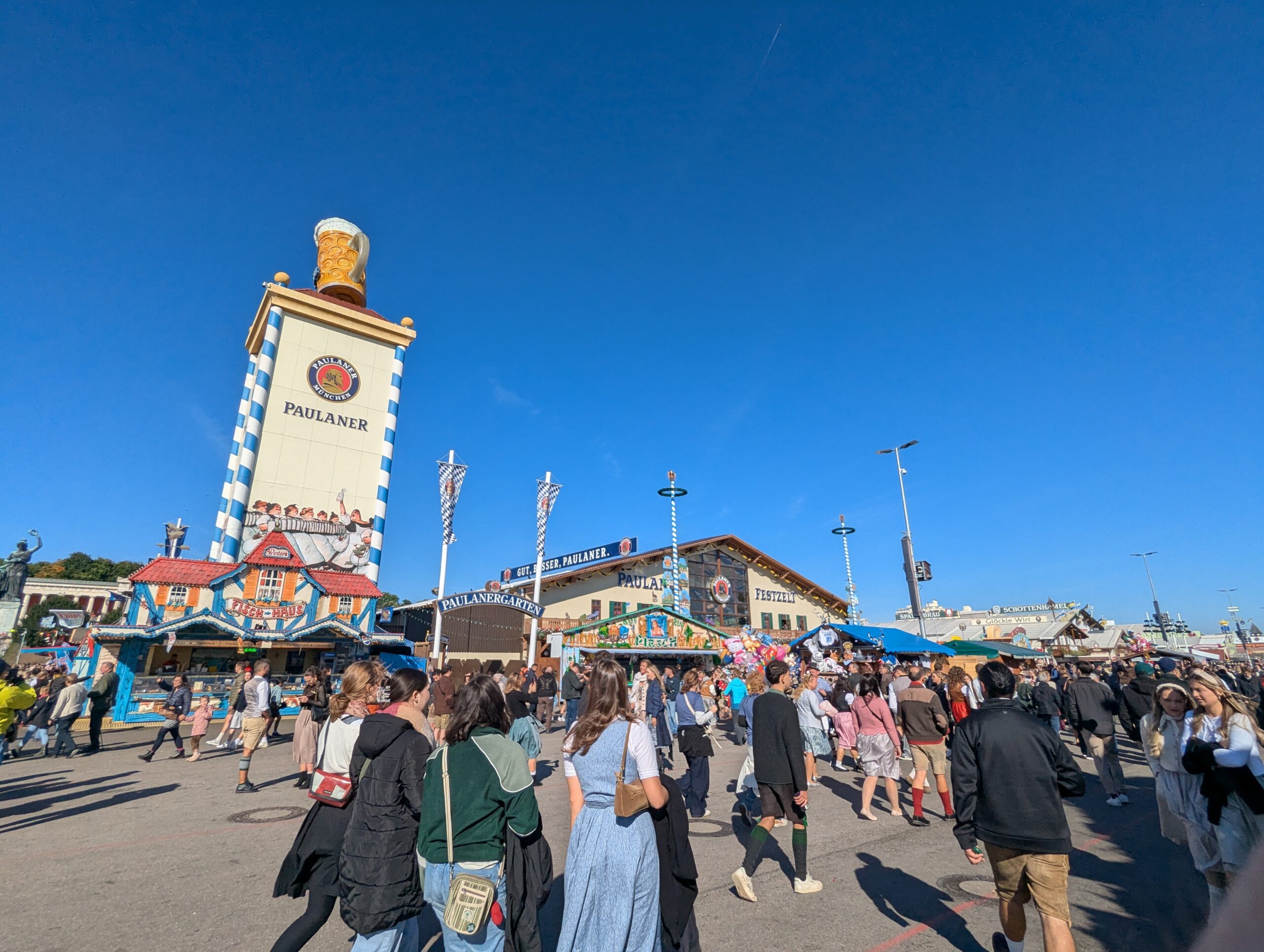 Paulaner Festzelt entrance on a sunny day