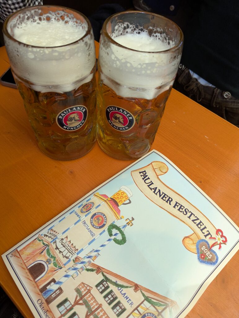 Two beers and a festival menu